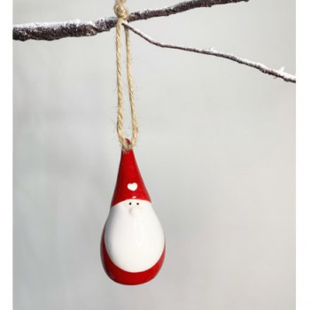 Red & White Heart Gonk Hanging Decoration 8cm
