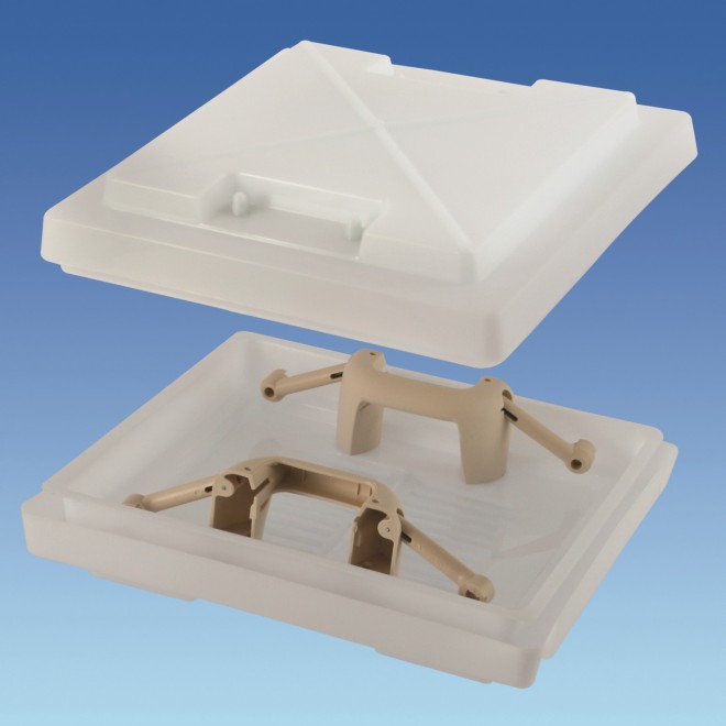 400 x 400mm Rooflight Dome With Handles Beige